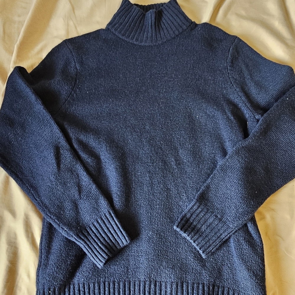 Blue Turtleneck Sweater